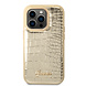Guess Guess iPhone 14 Pro Hardcase-Rückseite - Croco - Metal Buttons & Camera - Gold Guess Guess iPhone 14 Pro Hardcase-Rückseite - Croco - Metal Buttons & Camera - Gold