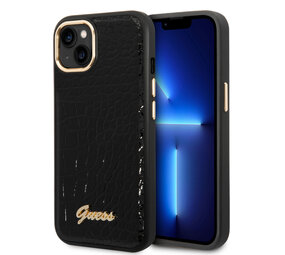 Guess Guess iPhone 14 & 15 Plus Hardcase-Ruckseite - Croco - Metal Buttons & Camera - Schwarz Guess Guess iPhone 14 & 15 Plus Hardcase-Ruckseite - Croco - Metal Buttons & Camera - Schwarz
