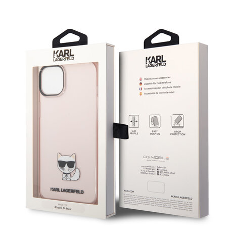 Karl Lagerfeld Karl Lagerfeld Coque arriere en TPU pour iPhone 14 & 15 Plus - Choupette - Transparent - Rose Karl Lagerfeld Karl Lagerfeld Coque arriere en TPU pour iPhone 14 & 15 Plus - Choupette - Transparent - Rose
