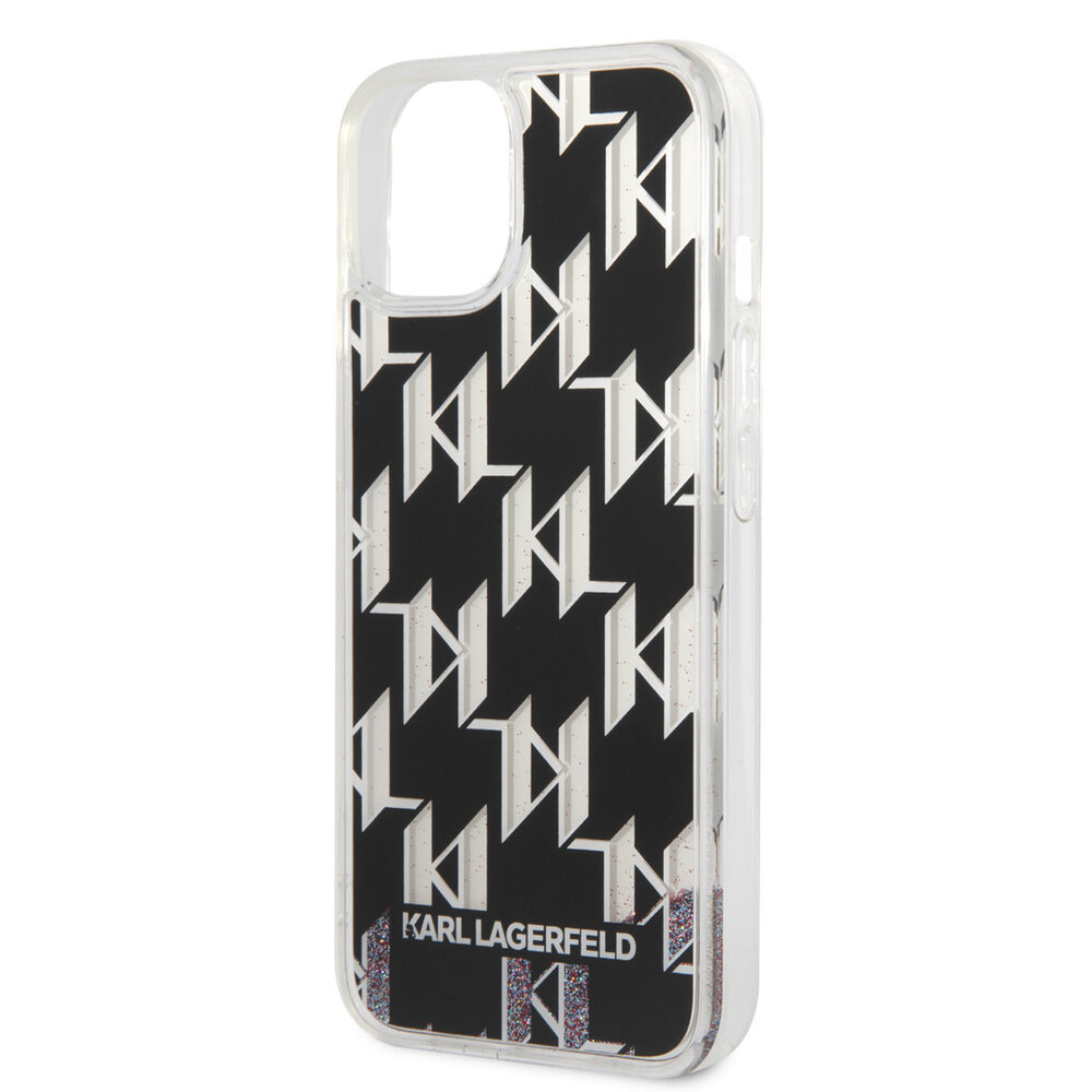Karl Lagerfeld Karl Lagerfeld Coque arriere en TPU pour iPhone 14 & 15 Plus - Liquid Glitter - Monogram - Noir Karl Lagerfeld Karl Lagerfeld Coque arriere en TPU pour iPhone 14 & 15 Plus - Liquid Glitter - Monogram - Noir