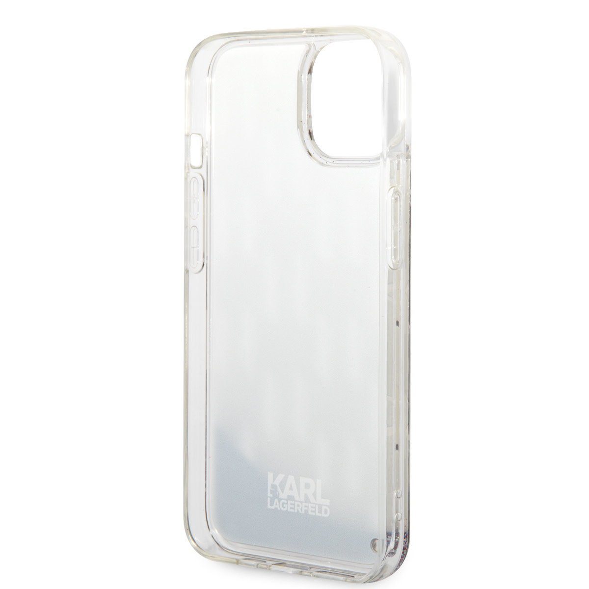 Karl Lagerfeld Karl Lagerfeld iPhone 14 & 13 TPU Backcover - Liquid Glitter - Monogram - Zilver, foto 6 van 6