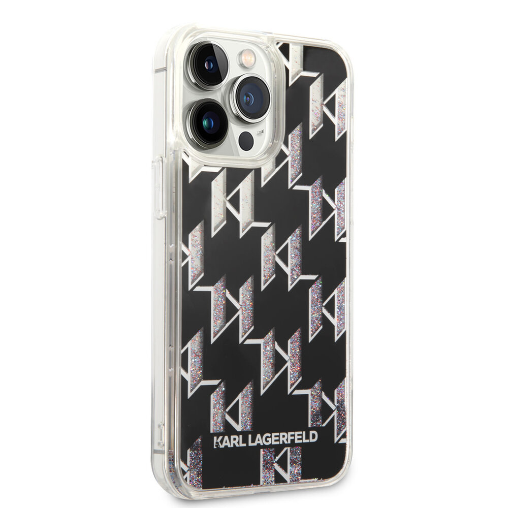 Karl Lagerfeld Karl Lagerfeld iPhone 14 Pro Max TPU Backcover - Liquid Glitter - Monogram - Black Karl Lagerfeld Karl Lagerfeld iPhone 14 Pro Max TPU Backcover - Liquid Glitter - Monogram - Black