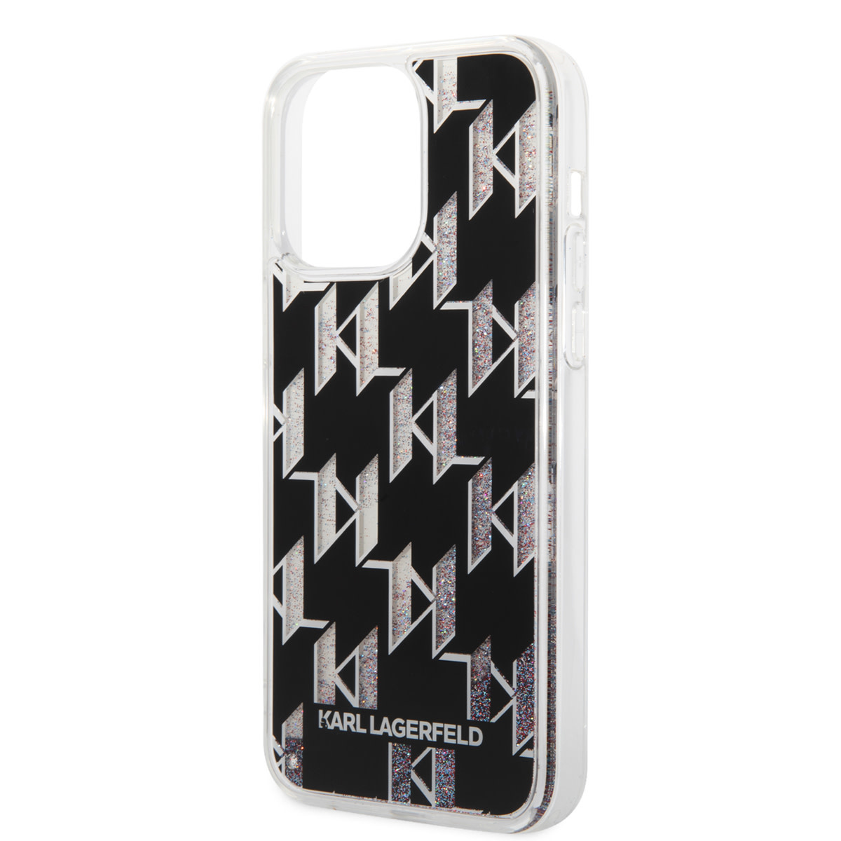 Karl Lagerfeld Karl Lagerfeld iPhone 14 Pro Max TPU Backcover - Liquid Glitter - Monogram - Zwart, foto 5 van 6