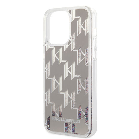 Karl Lagerfeld Karl Lagerfeld Coque arrière en TPU pour iPhone 14 Pro Max - Liquid Glitter - Monogram - Argent Karl Lagerfeld Karl Lagerfeld Coque arrière en TPU pour iPhone 14 Pro Max - Liquid Glitter - Monogram - Argent