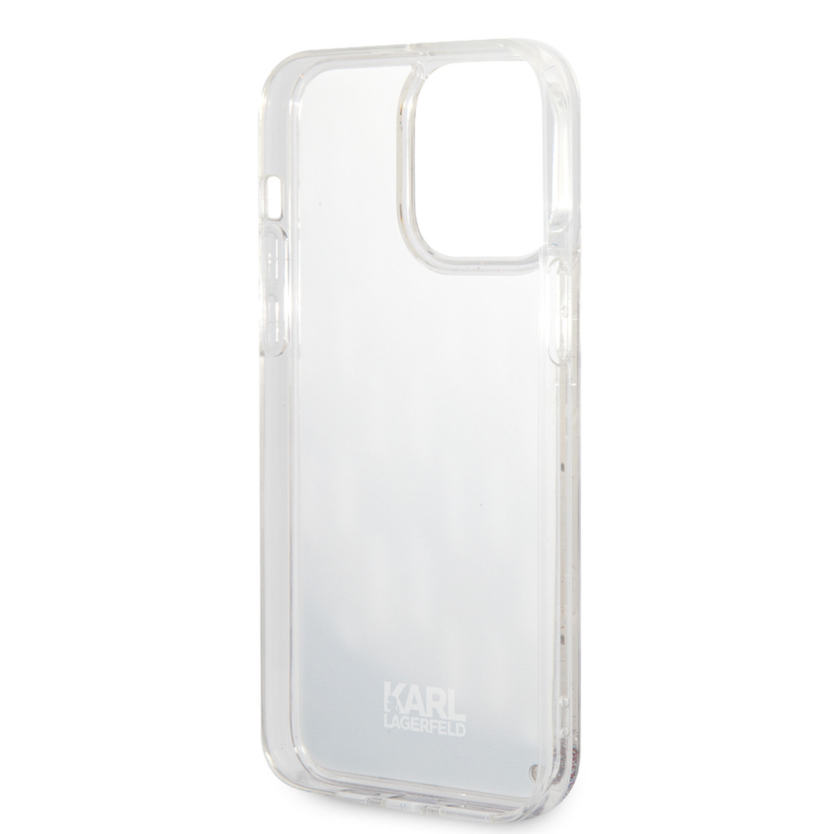 Karl Lagerfeld Karl Lagerfeld iPhone 14 Pro Max TPU Backcover - Liquid Glitter - Monogram - Zilver, foto 6 van 6