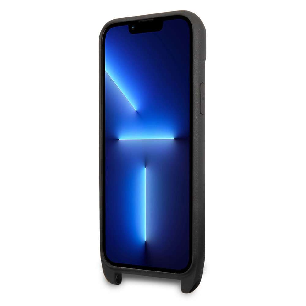 Mercedes-Benz Mercedes-Benz iPhone 14 & 15 Plus TPU Backcover - Strap Case - Star Pattern - Zwart Mercedes-Benz Mercedes-Benz iPhone 14 & 15 Plus TPU Backcover - Strap Case - Star Pattern - Zwart