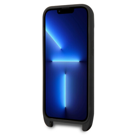 Mercedes-Benz Mercedes-Benz iPhone 14 & 13 TPU Backcover - Strap Case - Star Pattern - Zwart Mercedes-Benz Mercedes-Benz iPhone 14 & 13 TPU Backcover - Strap Case - Star Pattern - Zwart