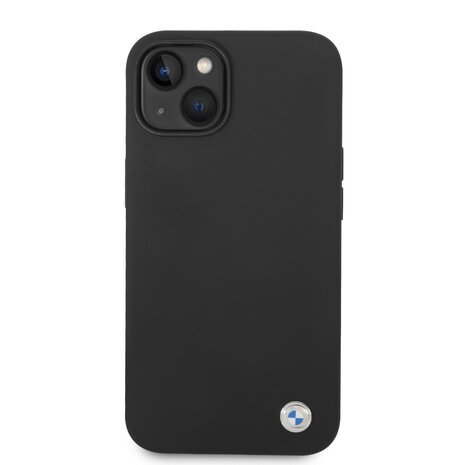 BMW BMW iPhone 14 & 13 Silicone Backcover - Metal Logo - Black