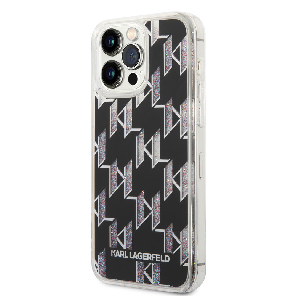 Karl Lagerfeld Karl Lagerfeld iPhone 14 Pro Max TPU Backcover - Liquid Glitter - Monogram - Black Karl Lagerfeld Karl Lagerfeld iPhone 14 Pro Max TPU Backcover - Liquid Glitter - Monogram - Black