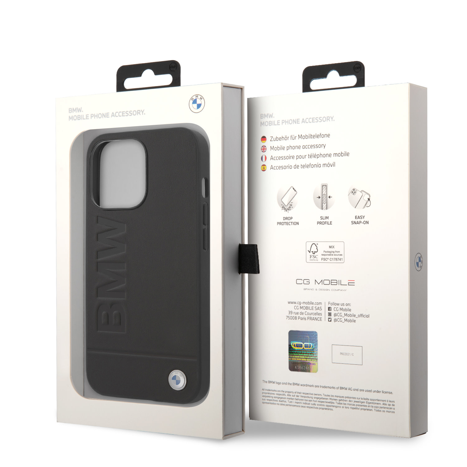 BMW iPhone 14 Pro Hardcase-Rückseite - Hot Stamp - Schwarz - NT 