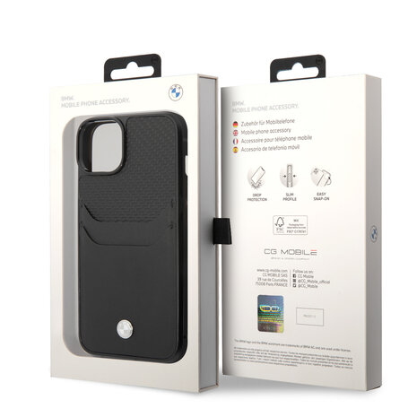 BMW BMW Coque arriere rigide pour iPhone 14 & 15 Plus - Porte-cartes - Noir BMW BMW Coque arriere rigide pour iPhone 14 & 15 Plus - Porte-cartes - Noir