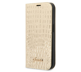 Guess Guess etui pour iPhone 14 & 15 Plus - Croco - 3 emplacements pour cartes - Or Guess Guess etui pour iPhone 14 & 15 Plus - Croco - 3 emplacements pour cartes - Or