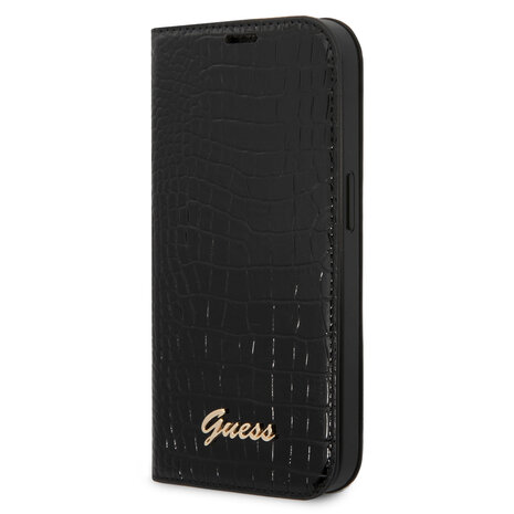 Guess Guess Croco PU Leer Booktype Hoesje voor Apple iPhone 14 & 15 Plus - 3 Card Slots - Zwart. Guess Guess Croco PU Leer Booktype Hoesje voor Apple iPhone 14 & 15 Plus - 3 Card Slots - Zwart.
