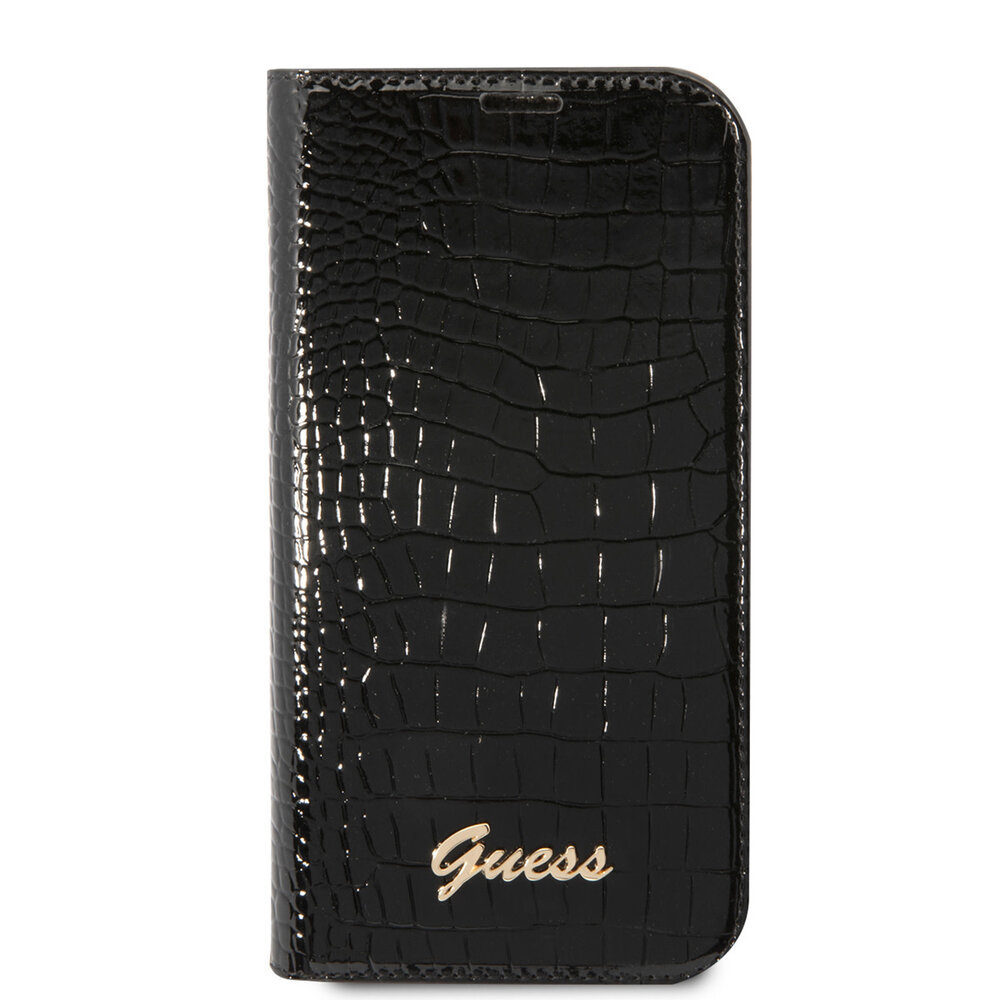 Guess Guess iPhone 14 & 15 Plus Book-Case hul - Croco - 3 Kartenfacher - Schwarz Guess Guess iPhone 14 & 15 Plus Book-Case hul - Croco - 3 Kartenfacher - Schwarz