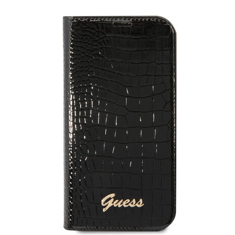 Guess Guess iPhone 14 & 15 Plus Book-Case hul - Croco - 3 Kartenfacher - Schwarz Guess Guess iPhone 14 & 15 Plus Book-Case hul - Croco - 3 Kartenfacher - Schwarz