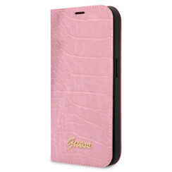 Guess Croco PU Leer Booktype Hoesje voor Apple iPhone 14 & 15 Plus - 3 Card Slots