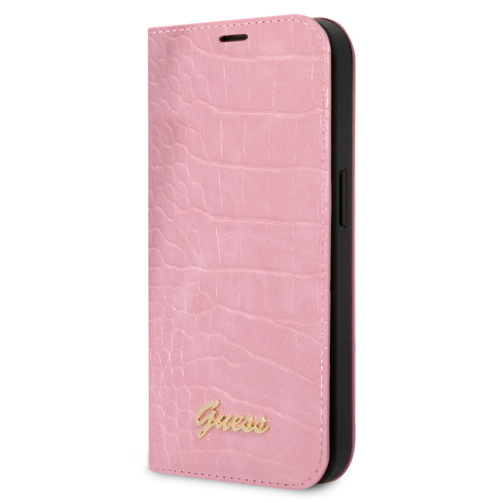Guess Guess iPhone 14 & 13 Book type case - Croco - 3 card slots - Pink Guess Guess iPhone 14 & 13 Book type case - Croco - 3 card slots - Pink