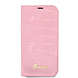Guess Guess iPhone 14 & 13 Book type case - Croco - 3 card slots - Pink Guess Guess iPhone 14 & 13 Book type case - Croco - 3 card slots - Pink