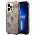 Guess Guess TPU Peony Glitter Hardcase Hoesje voor Apple iPhone 14 Pro - Zwart