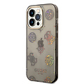 Guess Guess TPU Peony Glitter Hardcase Hoesje voor Apple iPhone 14 Pro - Zwart