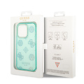 Guess Guess TPU Peony Glitter Hardcase Hoesje voor Apple iPhone 14 Pro - Turquoise