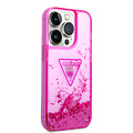 Guess Guess TPU Liquid Glitter Hardcase Hoesje - Translucent - Apple iPhone 14 Pro