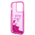 Guess Guess TPU Liquid Glitter Hardcase Hoesje - Translucent - Apple iPhone 14 Pro