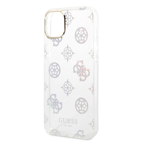 Guess Guess Coque arriere rigide pour iPhone 14 & 15 Plus - Peony Glitter - Blanc Guess Guess Coque arriere rigide pour iPhone 14 & 15 Plus - Peony Glitter - Blanc