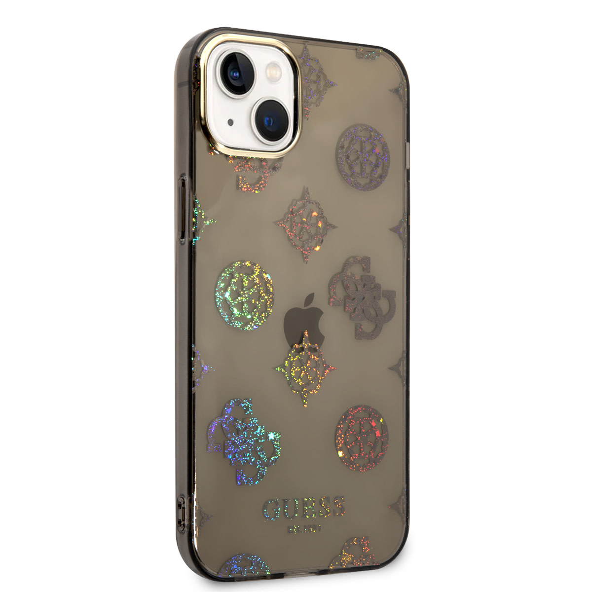 Guess Guess TPU Peony Glitter Hardcase Hoesje voor Apple iPhone 14 & 15 Plus - Zwart, foto 4 van 6