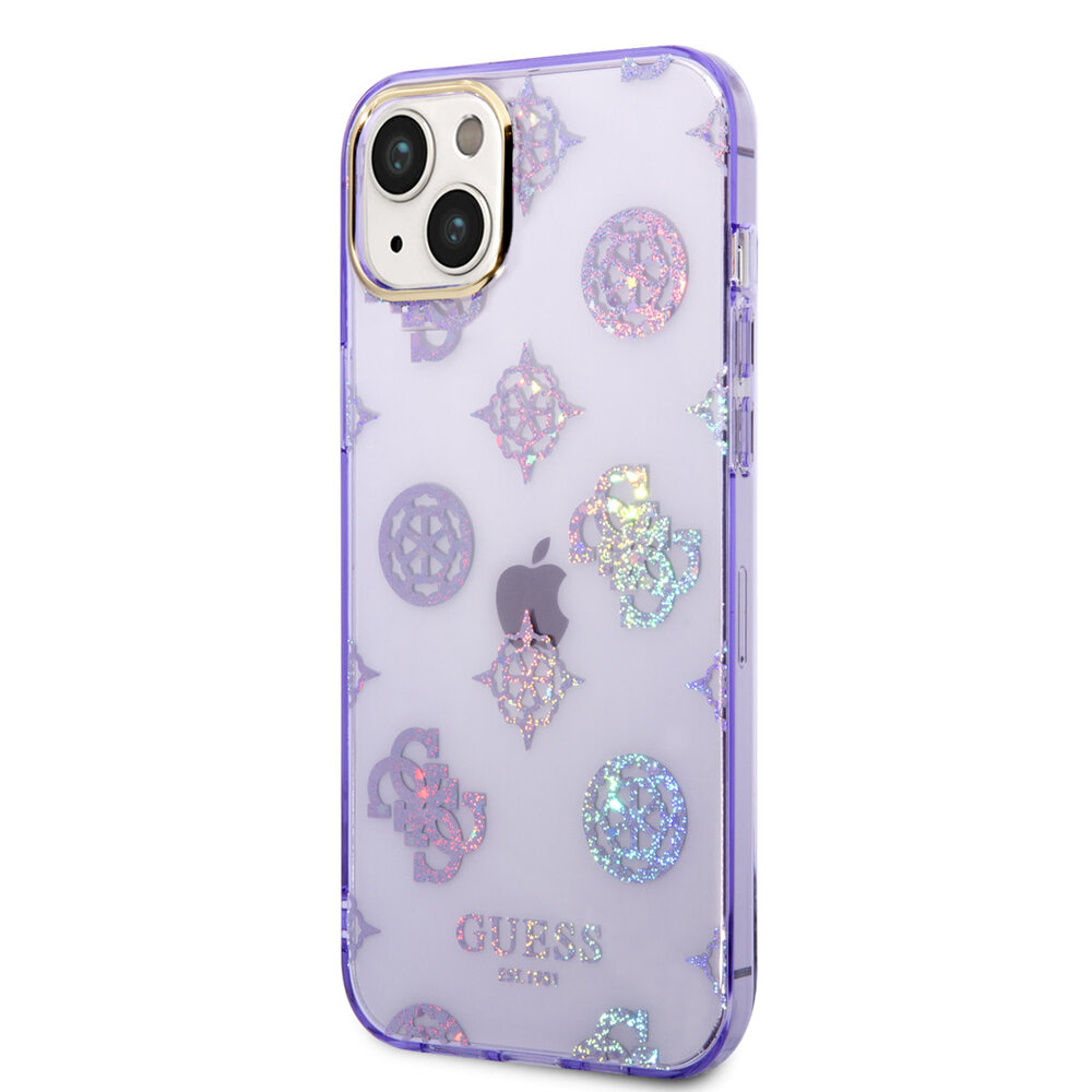 Guess Guess TPU Hardcase Hoesje voor Apple iPhone 14 & 15 Plus - Peony Glitter Paars - Bescherm je Telefoon! Guess Guess TPU Hardcase Hoesje voor Apple iPhone 14 & 15 Plus - Peony Glitter Paars - Bescherm je Telefoon!