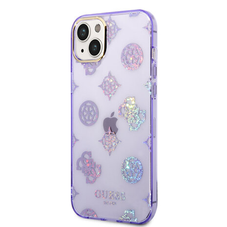 Guess Guess TPU Hardcase Hoesje voor Apple iPhone 14 & 15 Plus - Peony Glitter Paars - Bescherm je Telefoon! Guess Guess TPU Hardcase Hoesje voor Apple iPhone 14 & 15 Plus - Peony Glitter Paars - Bescherm je Telefoon!