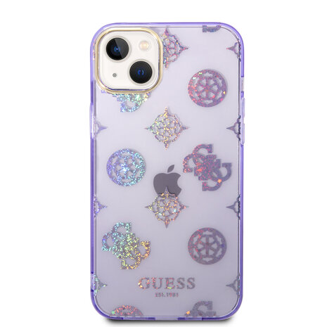 Guess Guess TPU Hardcase Hoesje voor Apple iPhone 14 & 15 Plus - Peony Glitter Paars - Bescherm je Telefoon! Guess Guess TPU Hardcase Hoesje voor Apple iPhone 14 & 15 Plus - Peony Glitter Paars - Bescherm je Telefoon!