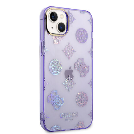 Guess Guess iPhone 14 & 15 Plus Hardcase-Ruckseite - Peony Glitter - Lila