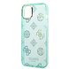 Guess Guess iPhone 14 & 15 Plus Hardcase Backcover - Peony Glitter - Turquoise Guess Guess iPhone 14 & 15 Plus Hardcase Backcover - Peony Glitter - Turquoise