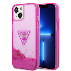 Guess TPU Liquid Glitter Hardcase Hoesje voor Apple iPhone 14 & 15 Plus - Translucent
