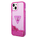 Guess Guess iPhone 14 & 15 Plus Hardcase Backcover - Liquid Glitter - Translucent - Fuchsia Guess Guess iPhone 14 & 15 Plus Hardcase Backcover - Liquid Glitter - Translucent - Fuchsia