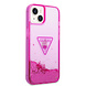 Guess Guess iPhone 14 & 15 Plus Hardcase Backcover - Liquid Glitter - Translucent - Fuchsia Guess Guess iPhone 14 & 15 Plus Hardcase Backcover - Liquid Glitter - Translucent - Fuchsia