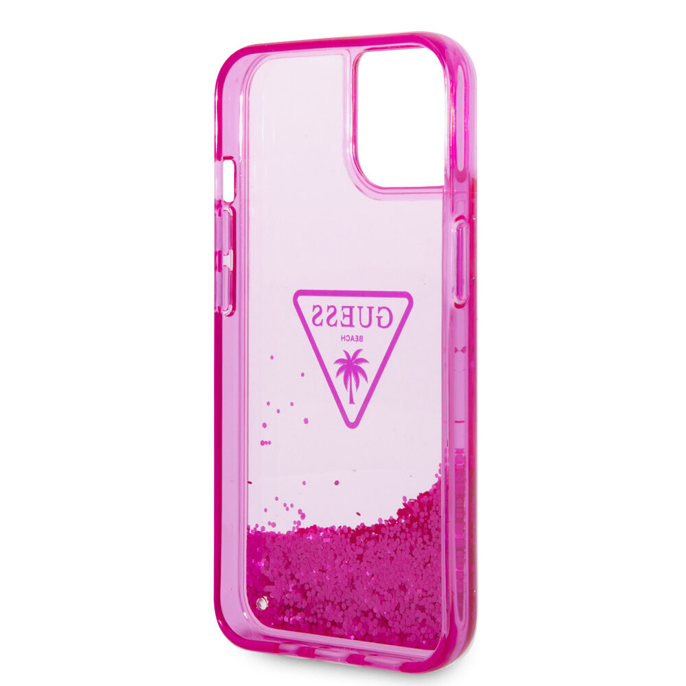 Guess Guess Coque arriere rigide pour iPhone 14 & 15 Plus - Liquid Glitter - Translucide - Fuchsia Guess Guess Coque arriere rigide pour iPhone 14 & 15 Plus - Liquid Glitter - Translucide - Fuchsia