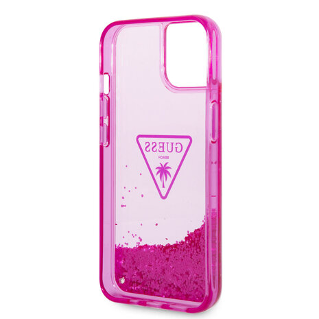 Guess Guess iPhone 14 & 15 Plus Hardcase-Ruckseite - Liquid Glitter - Durchscheinend - Fuchsia Guess Guess iPhone 14 & 15 Plus Hardcase-Ruckseite - Liquid Glitter - Durchscheinend - Fuchsia