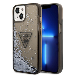Guess iPhone 14 & 15 Plus Hardcase Backcover - Liquid Glitter - Translucent - Black