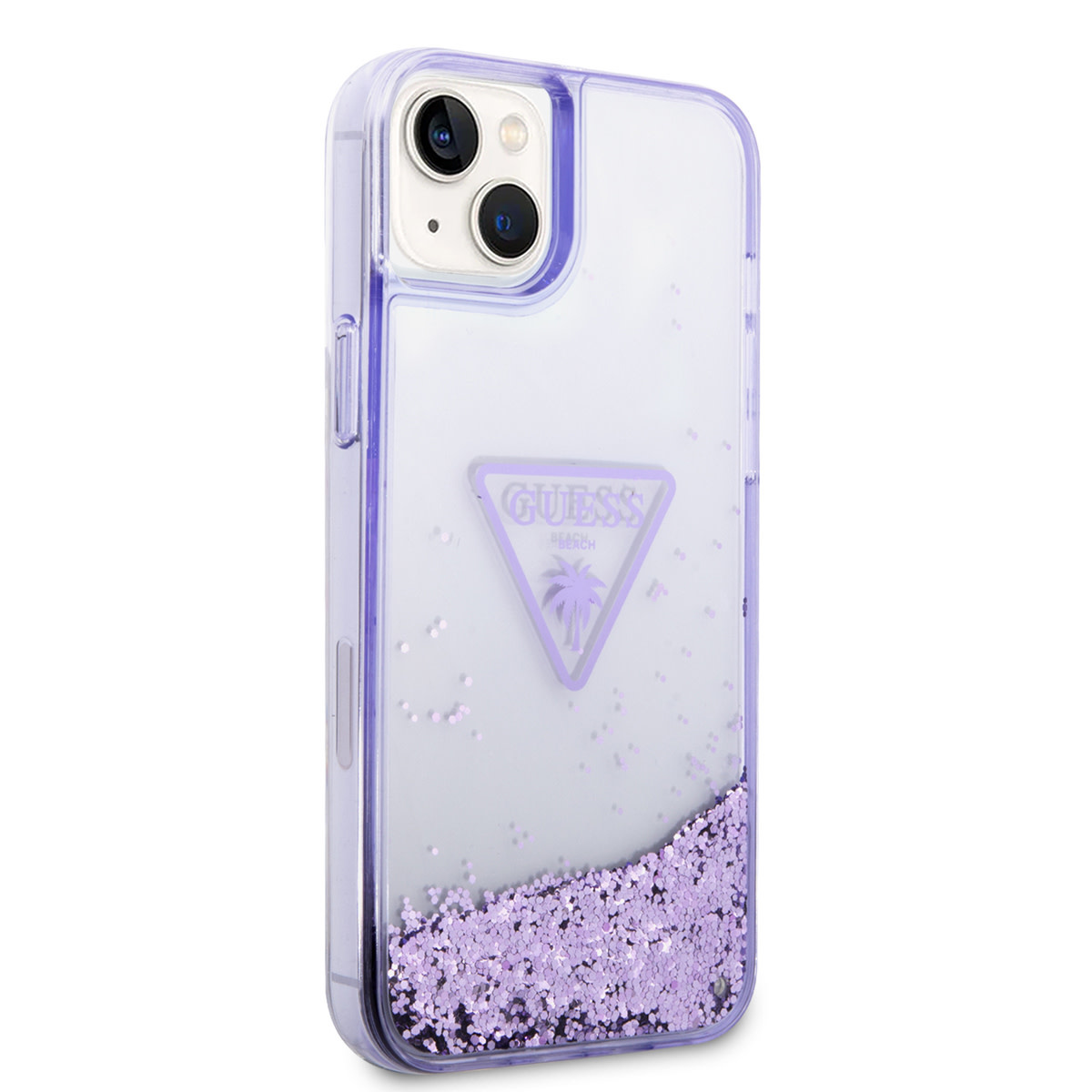Guess Guess TPU Liquid Glitter Translucent Hardcase Hoesje voor Apple iPhone 14 & 15 Plus - Paars, foto 4 van 6