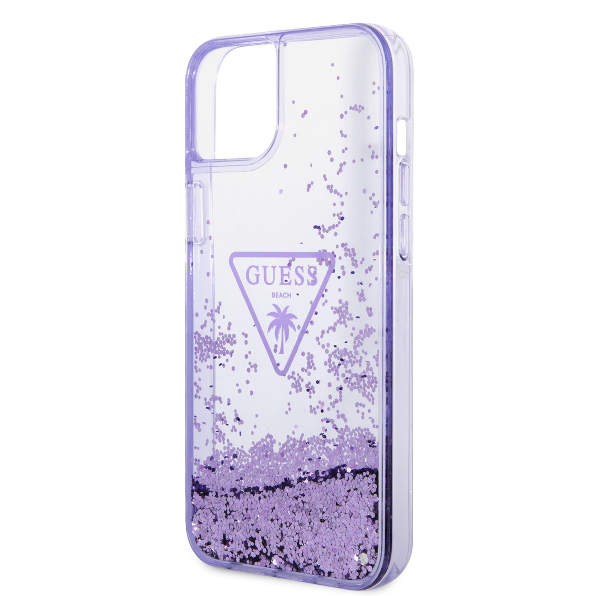 Guess Guess TPU Liquid Glitter Translucent Hardcase Hoesje voor Apple iPhone 14 & 15 Plus - Paars, foto 5 van 6