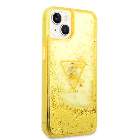 Guess Guess iPhone 14 & 15 Plus Hardcase-Ruckseite - Liquid Glitter - Durchscheinend - Gelb Guess Guess iPhone 14 & 15 Plus Hardcase-Ruckseite - Liquid Glitter - Durchscheinend - Gelb