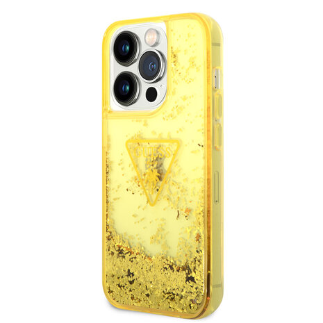 Guess Guess Coque arrière rigide pour iPhone 14 Pro Max - Liquid Glitter - Translucide - Jaune Guess Guess Coque arrière rigide pour iPhone 14 Pro Max - Liquid Glitter - Translucide - Jaune