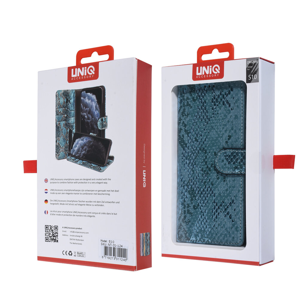 UNIQ Accessory UNIQ Accessory Samsung Galaxy S10 Green Snakeskin Book type case UNIQ Accessory UNIQ Accessory Samsung Galaxy S10 Green Snakeskin Book type case