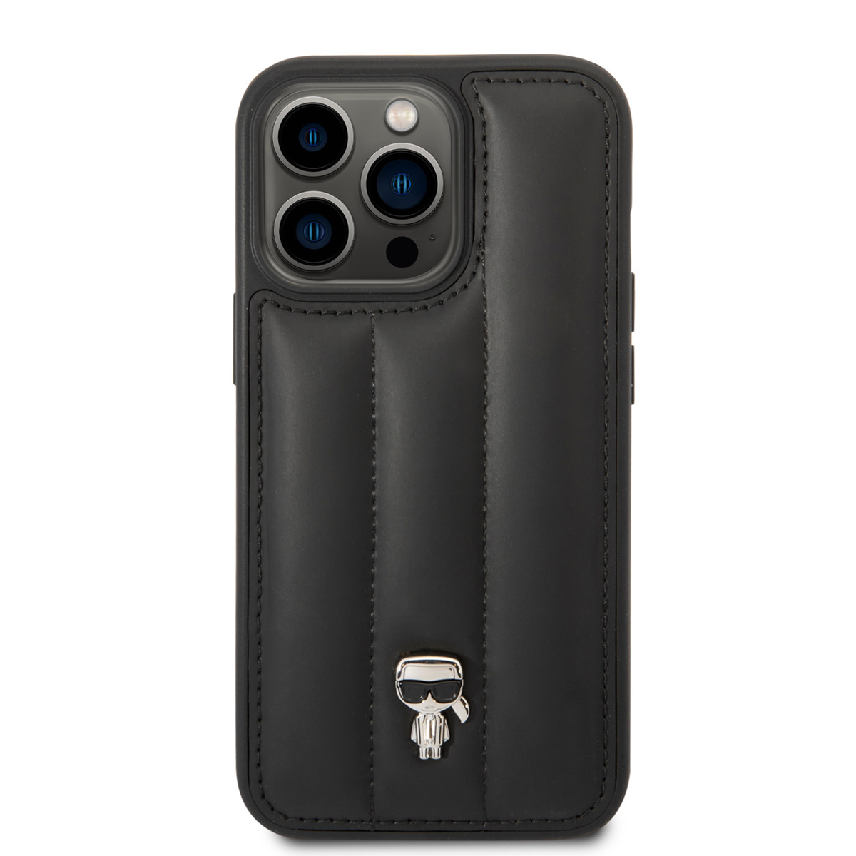 Karl Lagerfeld Karl Lagerfeld iPhone 14 Pro Hardcase Backcover - Puffy Ikonik Pin - Nylon - Zwart, foto 3 van 6