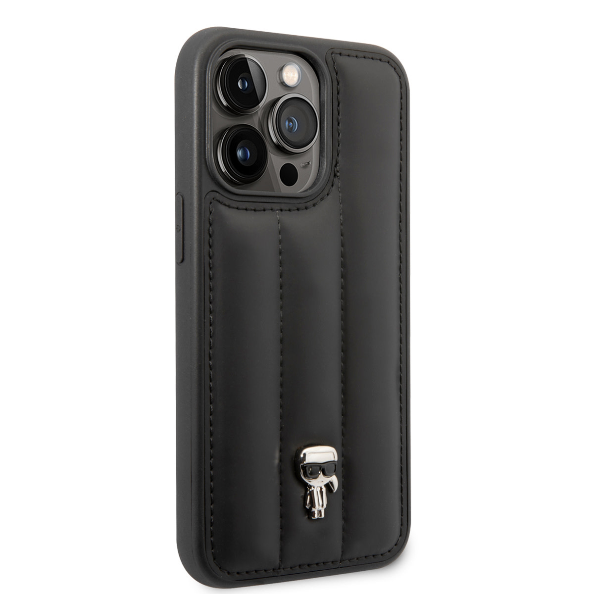 Karl Lagerfeld Karl Lagerfeld iPhone 14 Pro Hardcase Backcover - Puffy Ikonik Pin - Nylon - Zwart, foto 4 van 6