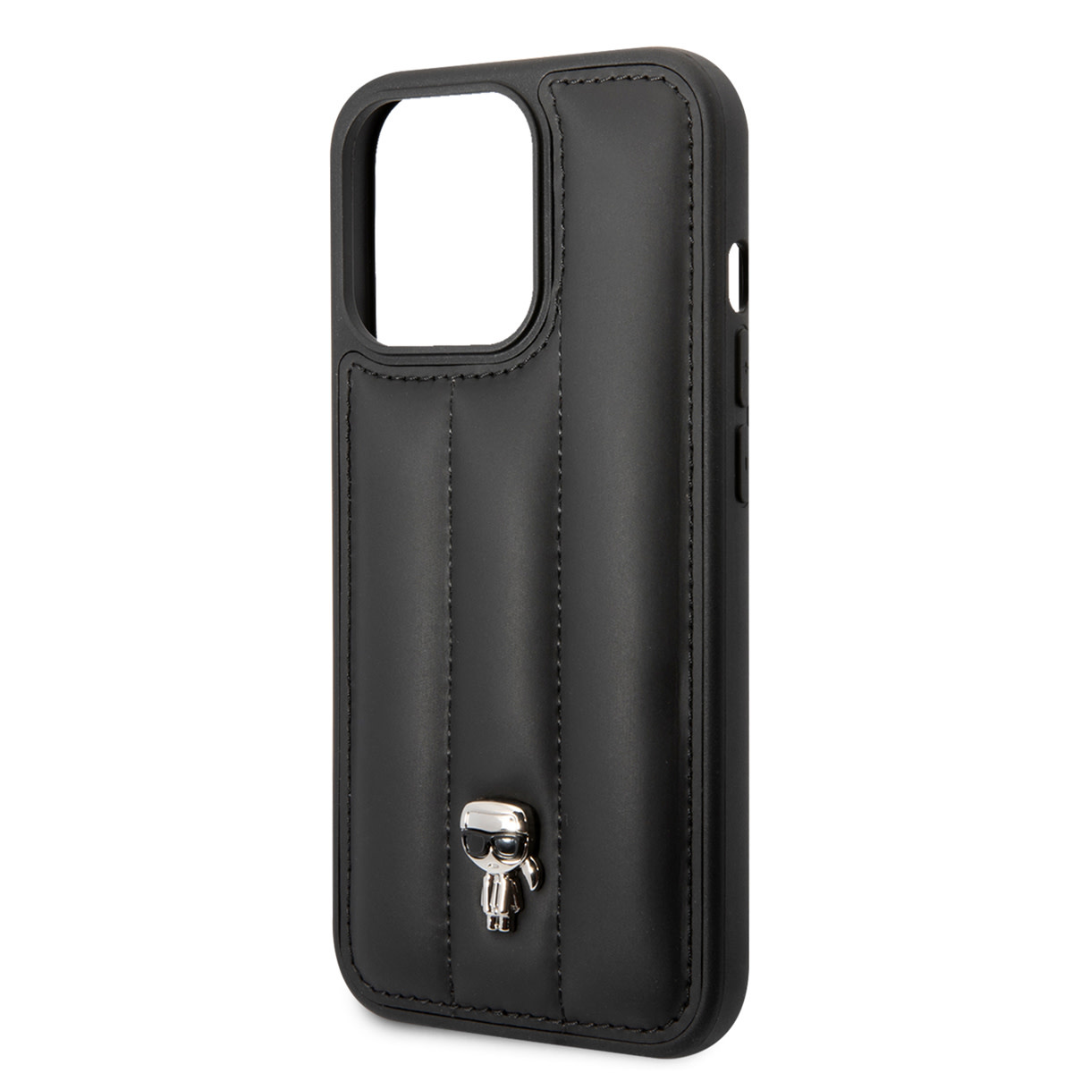 Karl Lagerfeld Karl Lagerfeld iPhone 14 Pro Hardcase Backcover - Puffy Ikonik Pin - Nylon - Zwart, foto 5 van 6