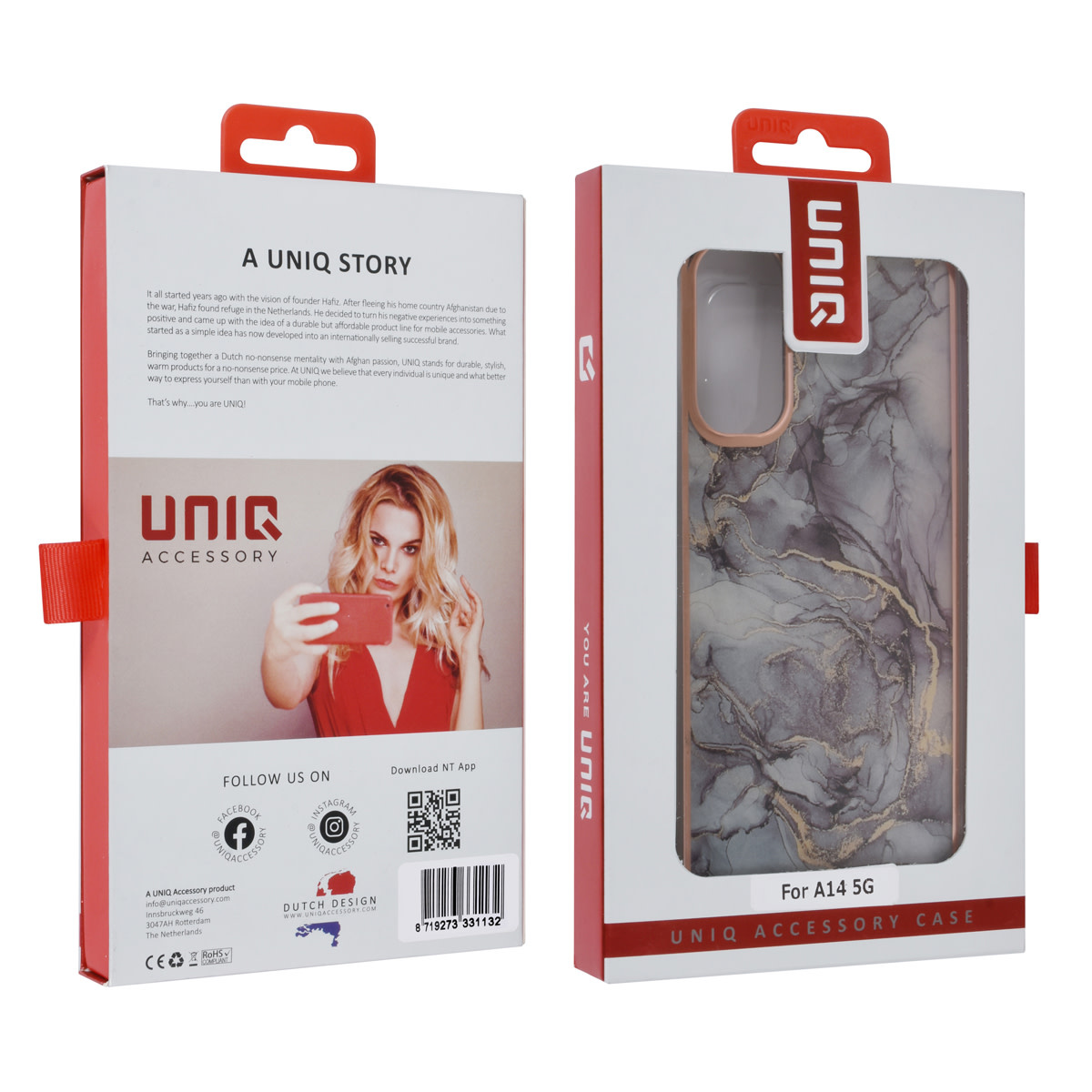 UNIQ Accessory UNIQ Accessory Galaxy A14 5G TPU Backcover - Marble Grey, foto 4 van 4