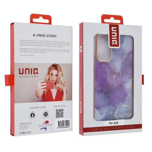 UNIQ Accessory UNIQ Accessory Galaxy A24 TPU Backcover - Marble Purple